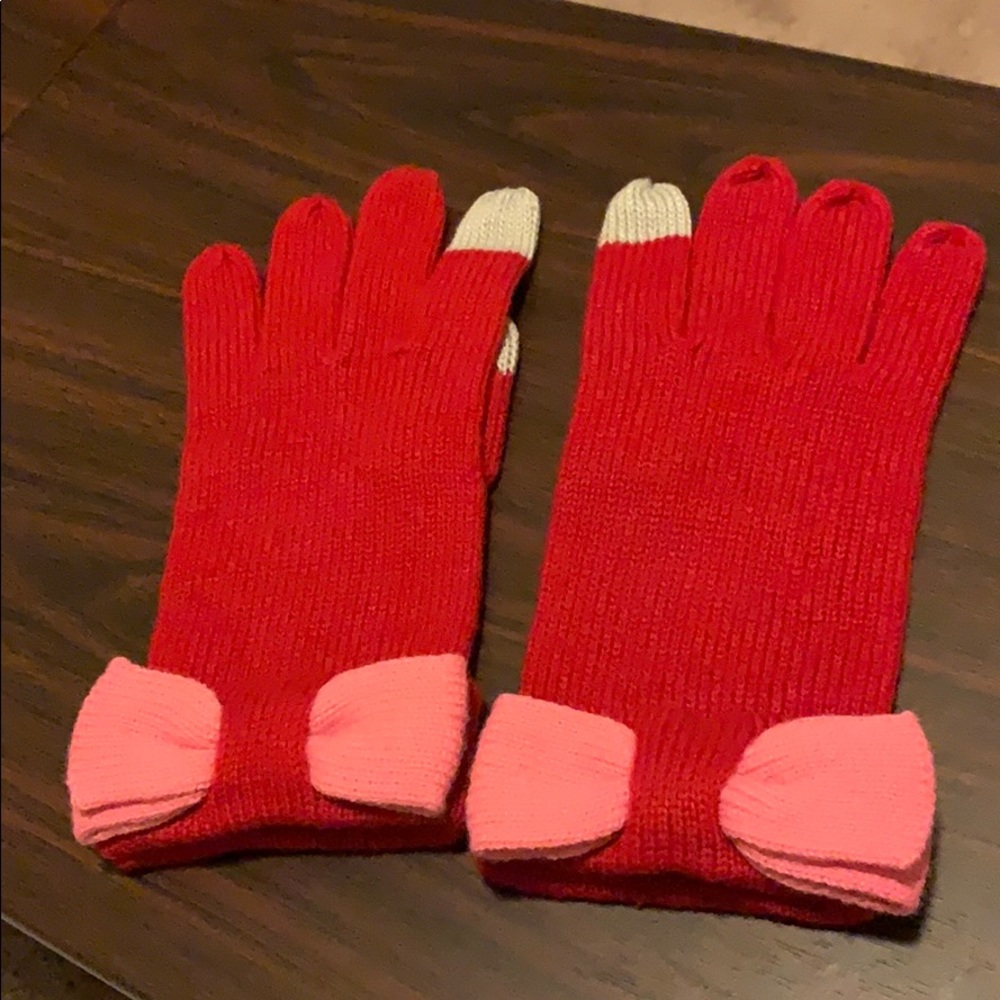 Kate Spade Bow Red Gloves NWOT
